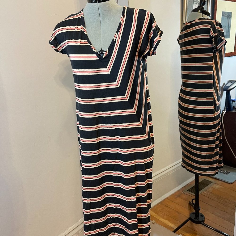 MADEWELL - XS - V-Neck Striped T-Shirt Dress PREOWNED/USED Madewell